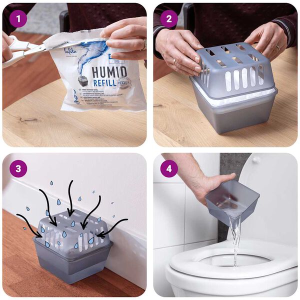 Lafita fugtabsorbere med genopfyldningsposer 4 stk. 450 g