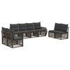 vidaXL Havesofa S&aelig;t 8 stk. Gr&aring; og M&oslash;rkegr&aring; polyrattan