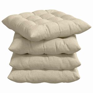 vidaXL S&aelig;depuder 4 pcs Creme 40 x 40 x 6 cm Stof