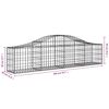 vidaXL buede gabionkurve 18 stk. 200x30x40/60 cm galvaniseret jern