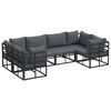 vidaXL Havesofa S&aelig;t 6 stk. Sort Aluminium