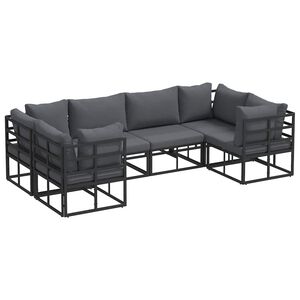 vidaXL Havesofa S&aelig;t 6 stk. Sort Aluminium