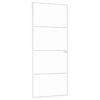 vidaXL d&oslash;r 83x201,5 cm h&aelig;rdet glas og aluminium hvid