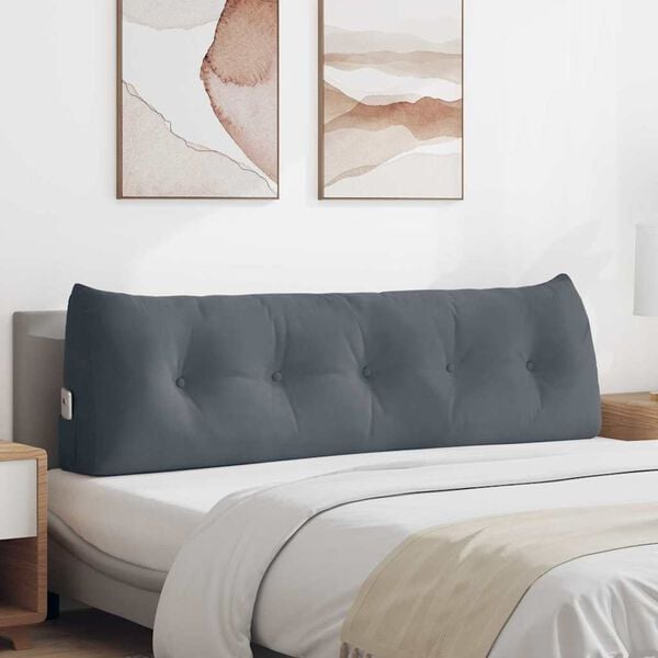 vidaXL Rygpude M&oslash;rkegr&aring; 160 x 24 x 50 cm Fl&oslash;jl