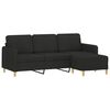 vidaXL 3-personers sofa med fodskammel 180 cm sort