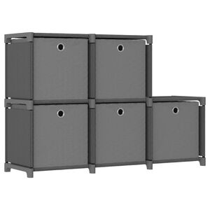 vidaXL reol med 5 rum og kasser 103x30x72,5 cm stof gr&aring;