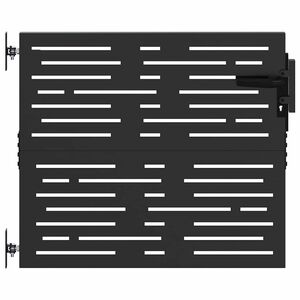 vidaXL Haveport 85 x 100 cm Pulverlakeret St&aring;l Sort L&aring;ses