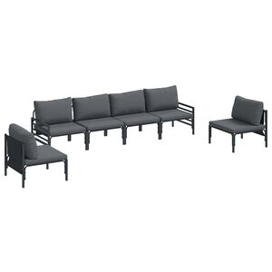 vidaXL Havesofa S&aelig;t 6 stk. Sort St&aring;l
