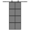 vidaXL skyded&oslash;r med hardwares&aelig;t 90x205 cm h&aelig;rdet glas sort