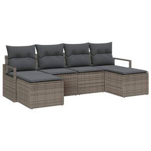 vidaXL Sofa S&aelig;t 6 pcs Gr&aring; polyrattan