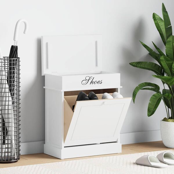 vidaXL skoskab 50 x 28 x 58 cm kejsertr&aelig; hvid