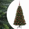 vidaXL Kunstig juletr&aelig; med kugler 120 cm 150 LED'er Varm hvid
