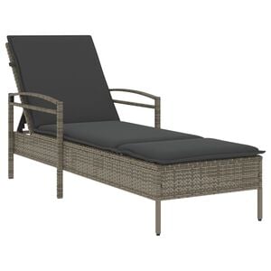 vidaXL liggestol med hynde 63x200x81 cm polyrattan gr&aring;