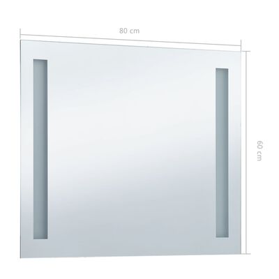 vidaXL LED-vægspejl til badeværelset 80x60 cm