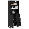 vidaXL Highboard med skuffe Sort eg 69,5 x 34 x 180 cm Konstrueret tr&aelig;