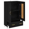 vidaXL Highboard med skuffe Sort eg 69,5 x 31 x 115 cm Konstrueret tr&aelig;