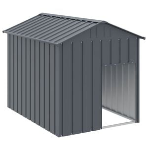 vidaXL hundehus med tag 117x153x123 cm galvaniseret st&aring;l antracitgr&aring;
