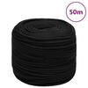 vidaXL arbejdsreb 10 mm 50 m polyester sort
