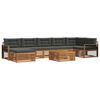vidaXL Sofas&aelig;t med pude 8 pcs Naturlig og Antracit Massivt Akacietr&aelig;