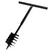vidaXL Jordbor med h&aring;ndtag 180 mm 3 spiraler st&aring;l sort