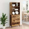 vidaXL Highboard Gammelt tr&aelig; 69,5 x 34 x 180 cm Konstrueret tr&aelig;