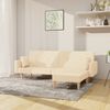 vidaXL 2-personers sovesofa med fodskammel stof cremefarvet