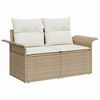 vidaXL Havesofa S&aelig;t med pude 5 pcs Beige Poly rattan