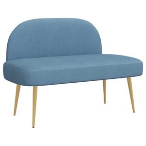 vidaXL Polstret b&aelig;nk med ryg Bl&aring; 110 x 60 x 76 cm Velourstof