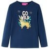 Lang&aelig;rmet T-shirt til b&oslash;rn str. 140 marinebl&aring;