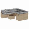 vidaXL Havesofa Sæt med pude 9 pcs Beige og lys grå 55 x 55 x 37 cm