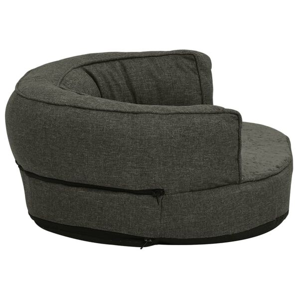 vidaXL ergonomisk hundeseng 90x64 cm h&oslash;r-look fleece m&oslash;rkegr&aring;