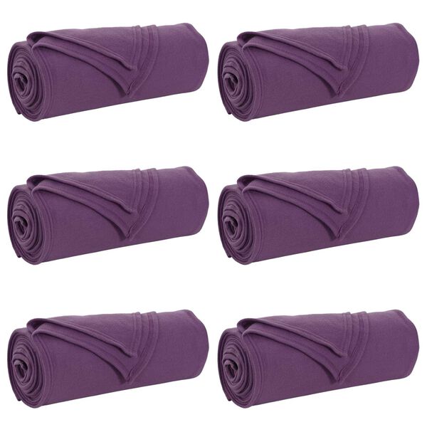 vidaXL Kastet&aelig;pper 6 pcs Lilla 240 x 220 cm Fleece