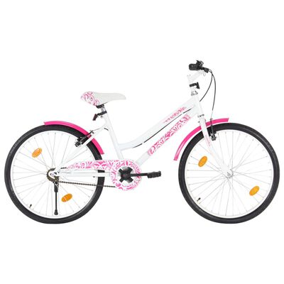 vidaXL børnecykel 24 tommer lyserød og hvid