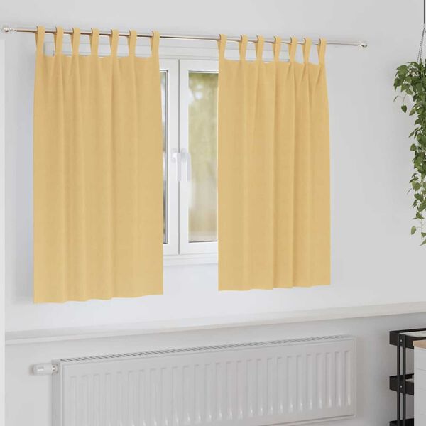 vidaXL Mørklægningsgardiner med ringe 2 pcs Beige 140 x 140 cm