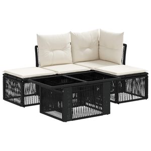 vidaXL Havesofa S&aelig;t 5 stk. Sort polyrattan