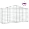 vidaXL buede gabionkurve 11 stk. 200x50x100/120 cm galvaniseret jern