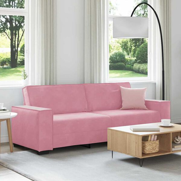 vidaXL 3-personers sofa 220x78x84 cm fl&oslash;jl lyser&oslash;d