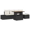 vidaXL Havesofa S&aelig;t 6 pcs Sort polyrattan