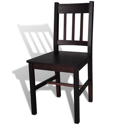 vidaXL spisebordsstole 6 stk. fyrretræ mørkebrun