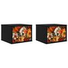 vidaXL V&aelig;gmonteret natbord GENNEP 2 stk. Sort eg 36 x 33 x 25 cm