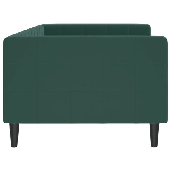 vidaXL daybed 90x200 cm velour m&oslash;rkegr&oslash;n