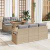 vidaXL Havesofa S&aelig;t med opbevaring 6 pcs Beige Poly rattan
