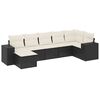 vidaXL sofas&aelig;t til haven 7 dele med hynder polyrattan sort