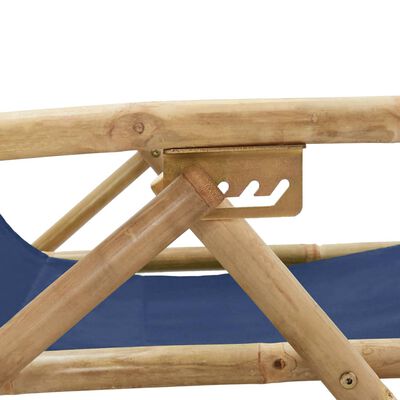 vidaXL campingstol bambus og stof marineblå