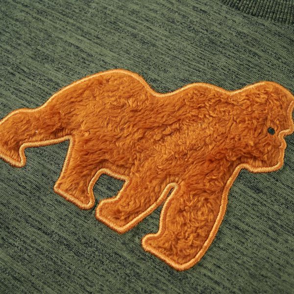 Lang&aelig;rmet T-shirt til b&oslash;rn str. 116 kakimeleret