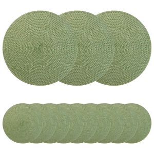 vidaXL Jute d&aelig;kkeservietter 12 stk. Olivengr&oslash;n 100% Tossa Jute