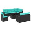 vidaXL sofas&aelig;t til haven 9 dele med hynder polyrattan sort