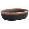 vidaXL h&aring;ndvask til bordplade 47x33x13 cm oval keramik sort og orange