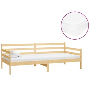 vidaXL daybed med madras 90x200 cm massivt fyrretræ