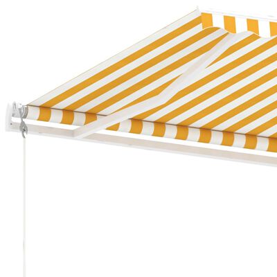 vidaXL fritstående markise 500x300 cm automatisk betjening gul og hvid